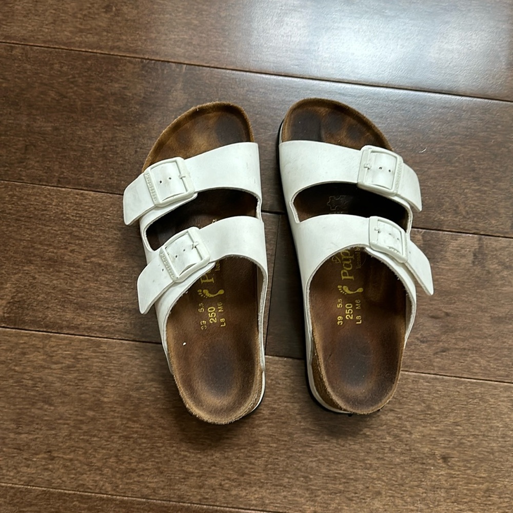 Worn Papillio by Birkenstock shoes. White, size 39